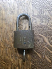 Vintage US Military American Lock Co Brass Padlock With Key 2.5"