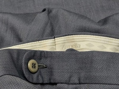 Zanella Austin Men's Dress Pants SIZE 39WX27L Pleated Blue Natural Stretch Italy