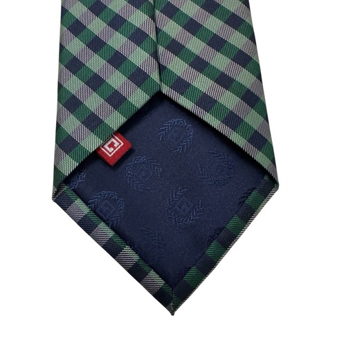 NEW CHAPS 100% Men's Silk Tie Green And Blue Plaids & Checks Never Worn - Picture 2 of 7