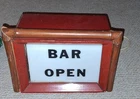 Vintage Bamboo Frame Electric Light Sign - Bar Open
