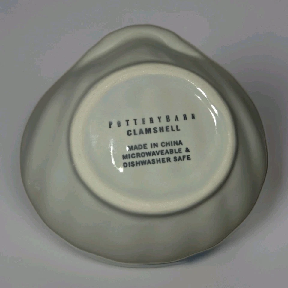 Platos de inmersión Pottery Barn Clamshell 3 cucharas de vidrio para servir salsa sal retirada Foto 3 de 4