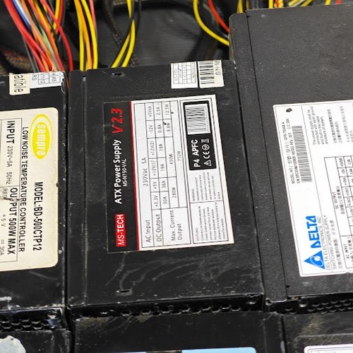 Lot of 7 Power Supplies for Parts - Antec, Sonitc, MS-Tech, Delta - Afbeelding 4 van 10
