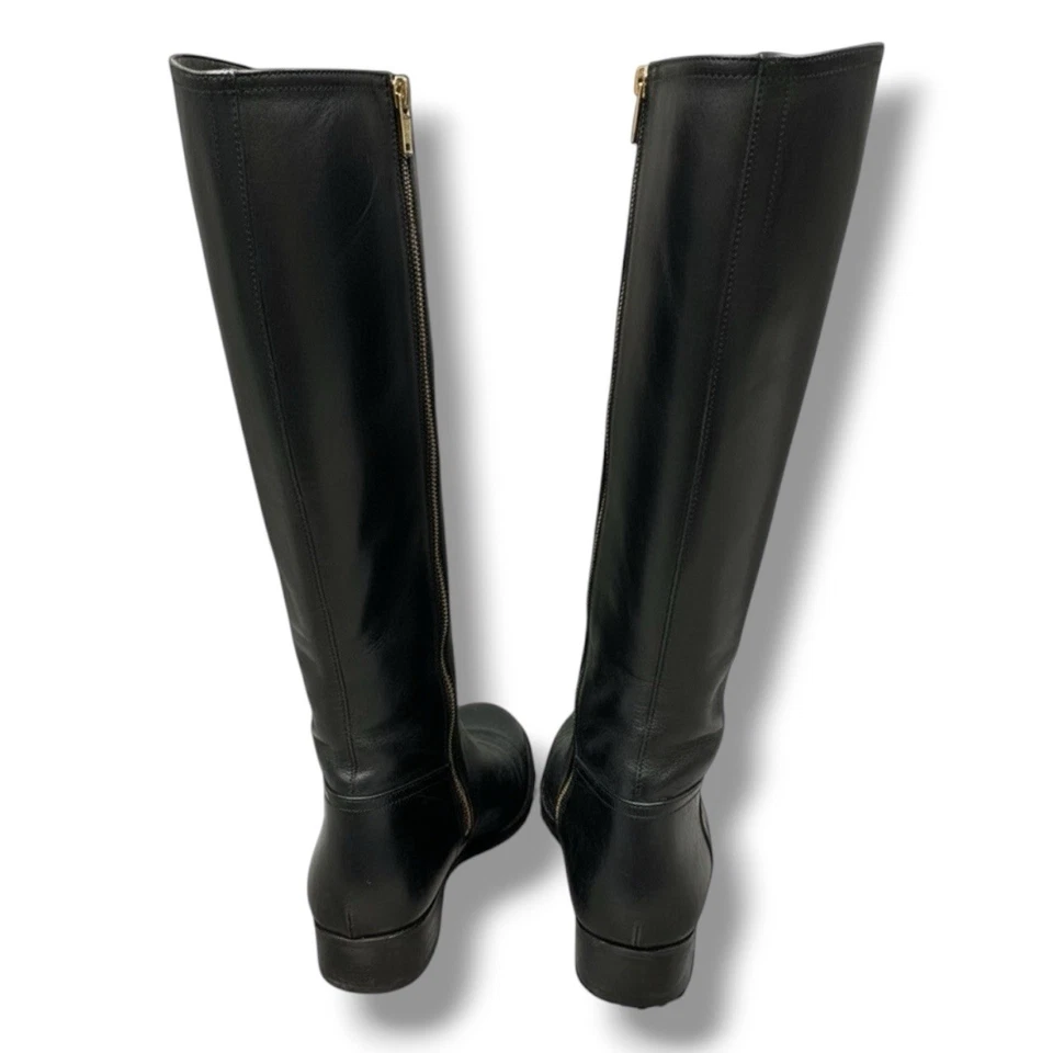 TORY BURCH Women’s Kiernan Black Leather Equestrian Riding Boots Size 7 - Image 3 of 4