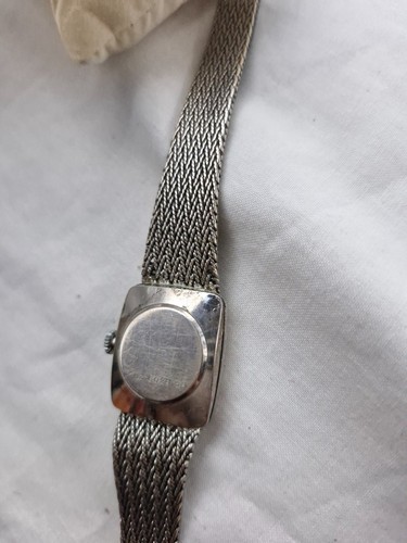 Vintage Eterna Matic 800 silver Manual Winding Women Band Watch L19cm Working - Picture 6 of 8