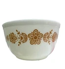 Pyrex Mixing Bowl Gold Butterfly Gold #402  1.5Q MCM Vtg Flower Corning Corelle