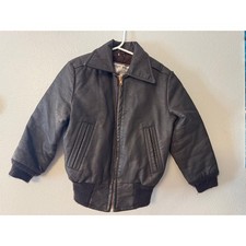 Vintage The Fonz jacket brown leather jacket kids size 6 Customized by Cooper