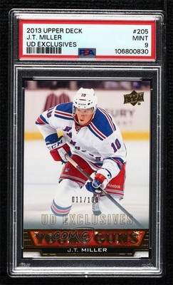 2013 Upper Deck Young Guns UD Exclusives /100 JT Miller PSA 9 MINT Rookie RC s9v