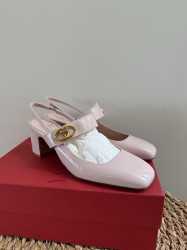 Valentino Vlogo 60 Pink Patent Leather Slingback Pump Women's 40, 10 - Picture 5 of 12