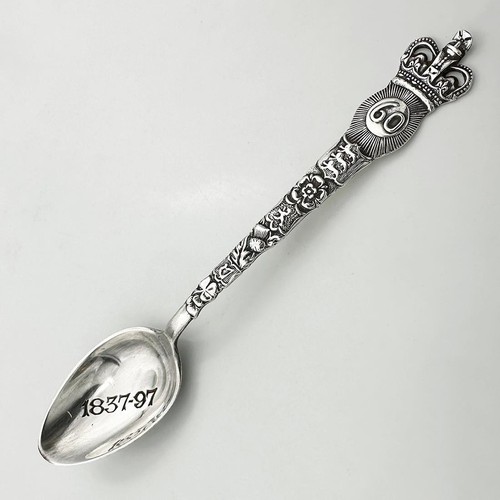 KÖNIGIN VICTORIA DIAMANT JUBILÄUM GEDENKLÖFFEL STERLINGSILBER 1896 CS*FS
