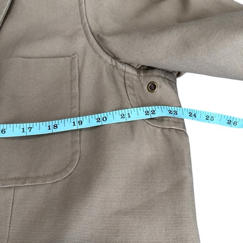 Duluth Trading Co Fire Hose Presentation Khaki Cotton Canvas Jacket Blazer Sz L - Foto 13 di 16