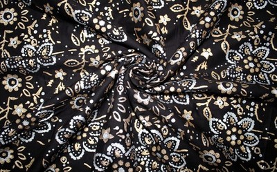Hand Block Print 100% Cotton 4 Yard Floral Fabric NO TARRIF CHARGES 100% ZK_309