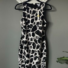 Bar lll Sleeveless Black and White Striped Dress Medium