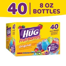 Little HUG Fruit Barrels, Original, Shelf Stable Kids Drinks Variety Pack, 40 Ct