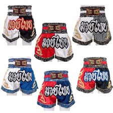 Muay Thai Boxing Shorts Adult Satin MMA Kickboxing Gym Fight Gear Martial Arts