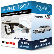 Für Audi A6 Allroad 00- AUTO HAK Anhängerkupplung abnehmbar + 13polig E-Satz AHK