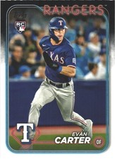 2024 Topps #280 Evan Carter Texas Rangers Rookie RC Baseball Card. rookie card picture