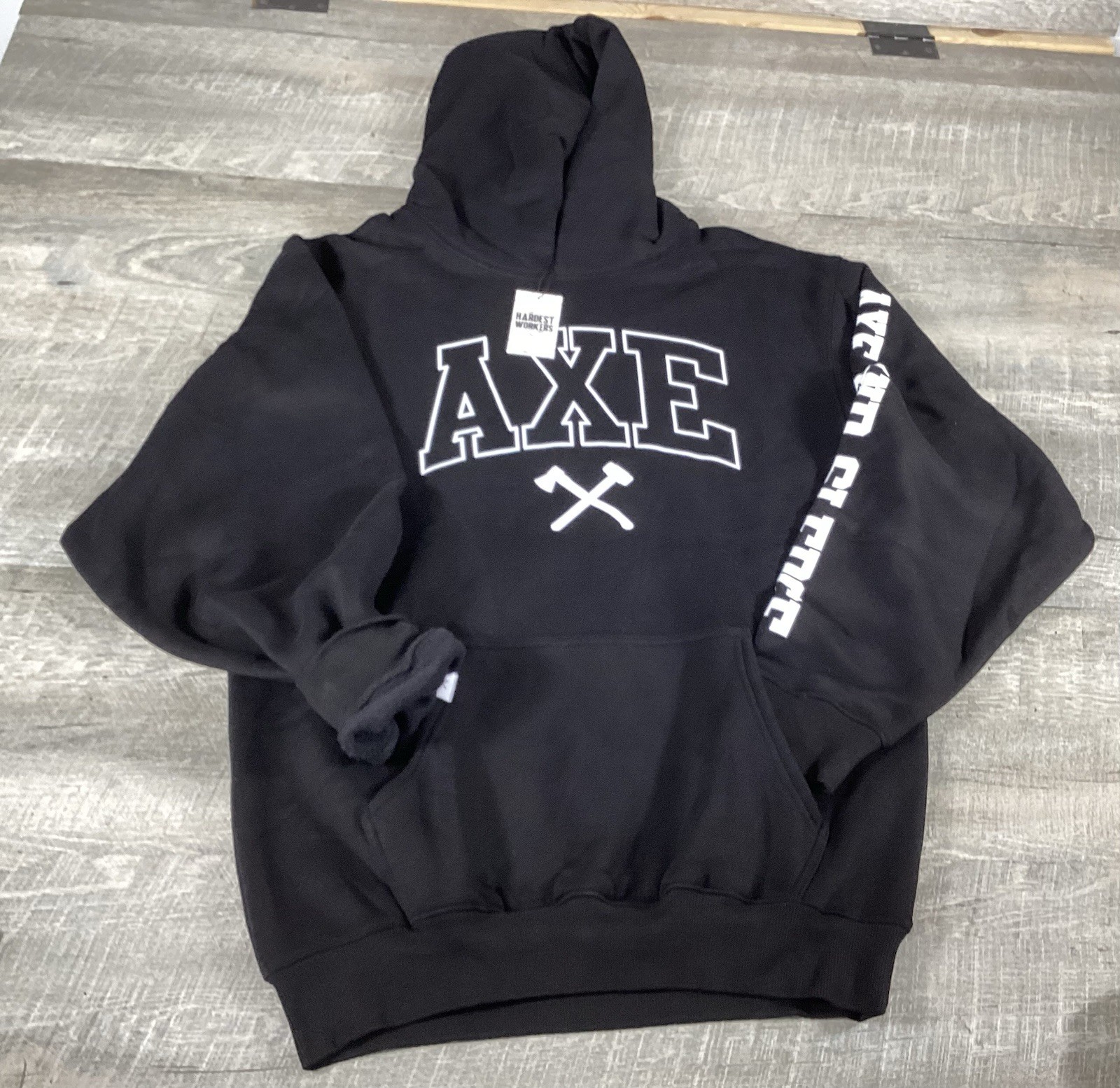 All American Roughneck AXE Hoodie Black Pullover Sweatshirt Mens M Outdoor NEW