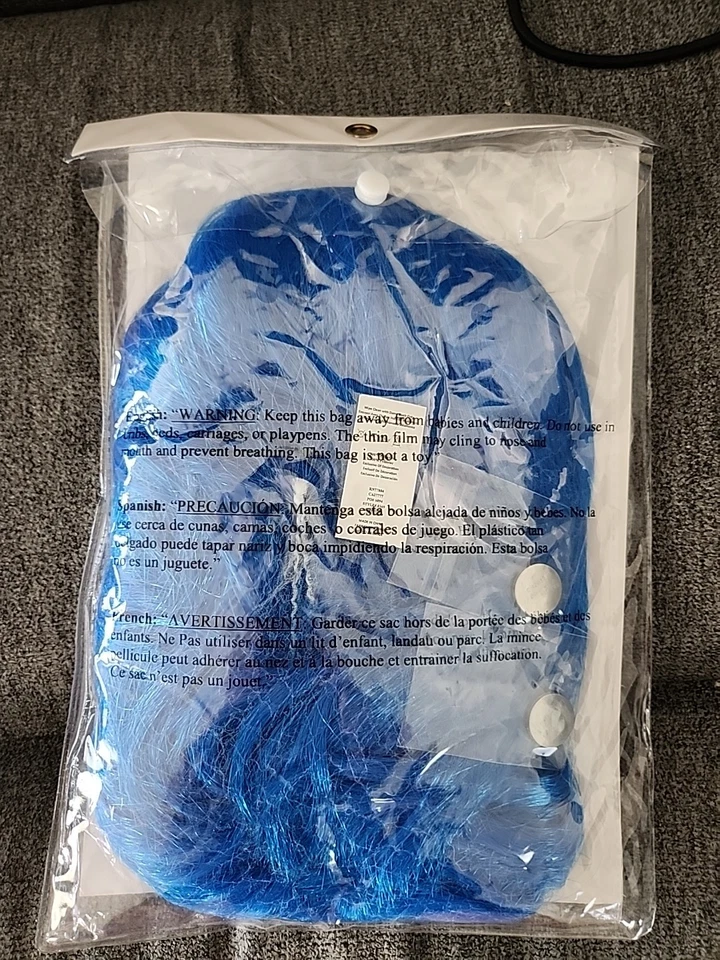 Peluca de cabello sintética azul claro Dreamgirl Int corte bob funciona COSPLAY nueva Foto 2 de 2