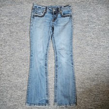 Miss Me Bootcut Blue Jeans Angel Wings Jp5117-4S Size 28x30 Cowgirl Western