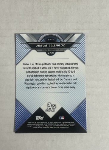 2018 Bowman #BTP-68 Jesus Luzardo Bowman Chrome Scouts' Top 100 - Bild 2 von 2