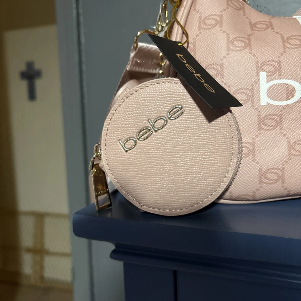 Bolso de Mano Bebe Mini Rosa/Blanco Sachel ¡BONITO! Foto 3 de 4