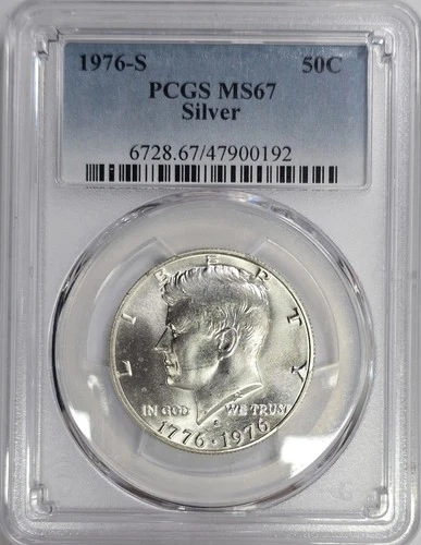 1976 S Silver Kennedy Half Dollar PCSG MS67