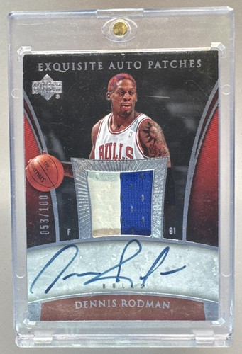 Dennis Rodman 2005 Upper Deck Exquisite #AP-DE Patch Auto 53/100
