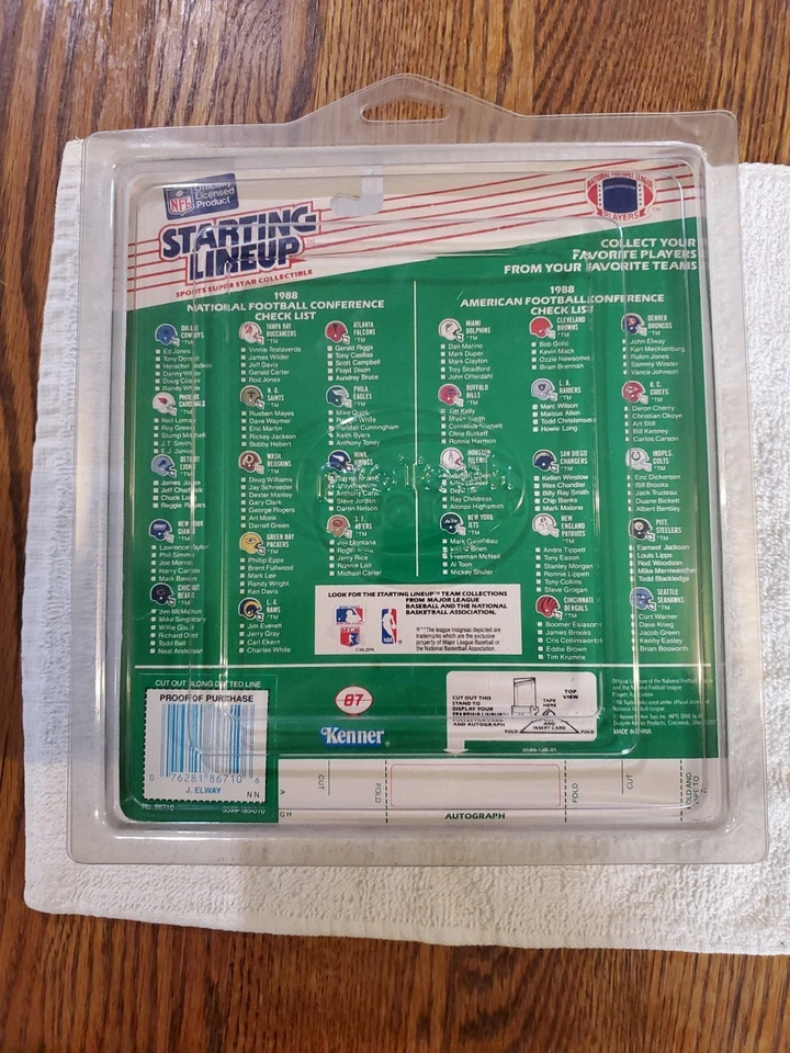 Figura de acción Kenner Starting Lineup 1988 vintage de John Elway Foto 2 de 2