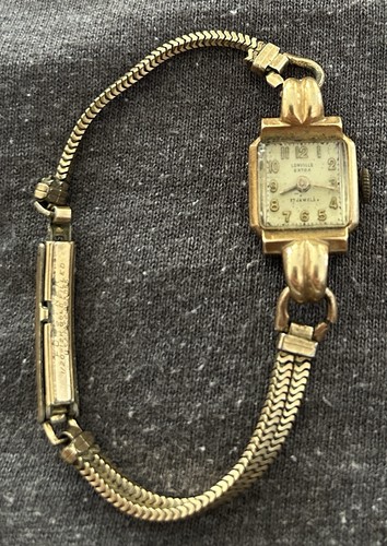 LONVILLE EXTRA 17 JEWELS 14K Gold Uhr Mechanische Armbanduhr SWISS Not Work