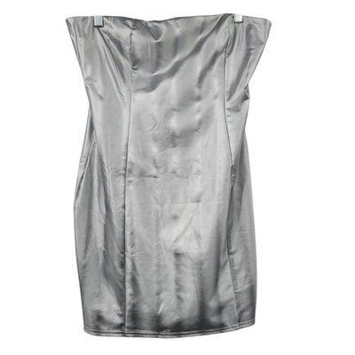 Pretty garbage strapless silver lined dress size L