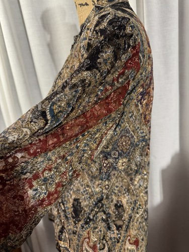 Giacca Top Paisley Trasparente Zip Chico’s Taglia 1 Tessuto Multicolore - Foto 8 di 12