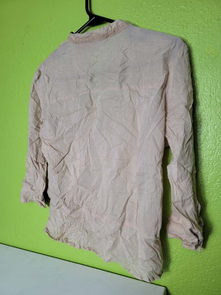 Vintage Victorian Style Top Quizz Romantics Biege Lace Cotton Medium