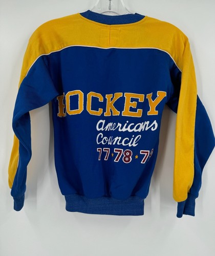 Hockey All Stars 1978 Logistix Boys Blue Yellow Graphic Sweatshirt Sz M 12-14 - Picture 2 of 4