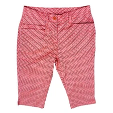 Nivo Activewear Golf Tennis Coral Geometric Bermudas Short Zip Pockets Sz 2 NWOT