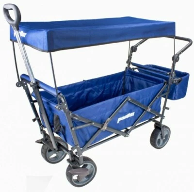 PONTTOR Bollerwagen mit Dach faltbar Handwagen Strandwagen Transportkarre