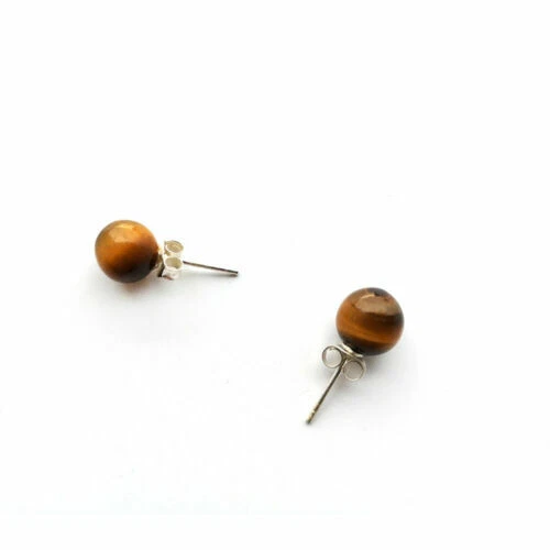 Tiger's Eye Stud Costume Earrings