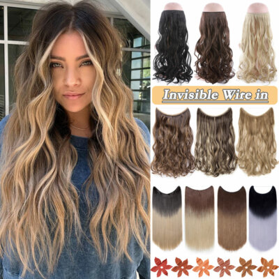 Secret Wire Hair Extensions Invisible Hidden Wire Head Band Thick as human 1Pc H