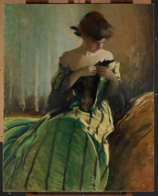 Oil Painting Repro John White Alexander Study in Black and Green