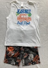 Gymboree Boys Sleeveless Beach Outfit  Size 10  White  Gray