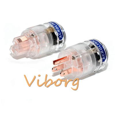 Pure Red Copper Audio Power Cord Cable Connector AC Power Plug IEC Female Plug