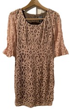 Rabbit Rabbit Rabbit Designs Womens Size 4 Romantic Blush Pink Lace Lined Dress