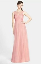 Jenny Yoo "Aria" Pleated Tulle Bridesmaids Gown, Begonia Pink, size 10