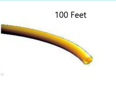 100' DCI Dental Medical Fish Tank supply Tubing, 1/8'', Poly Yellow Polyurethane 