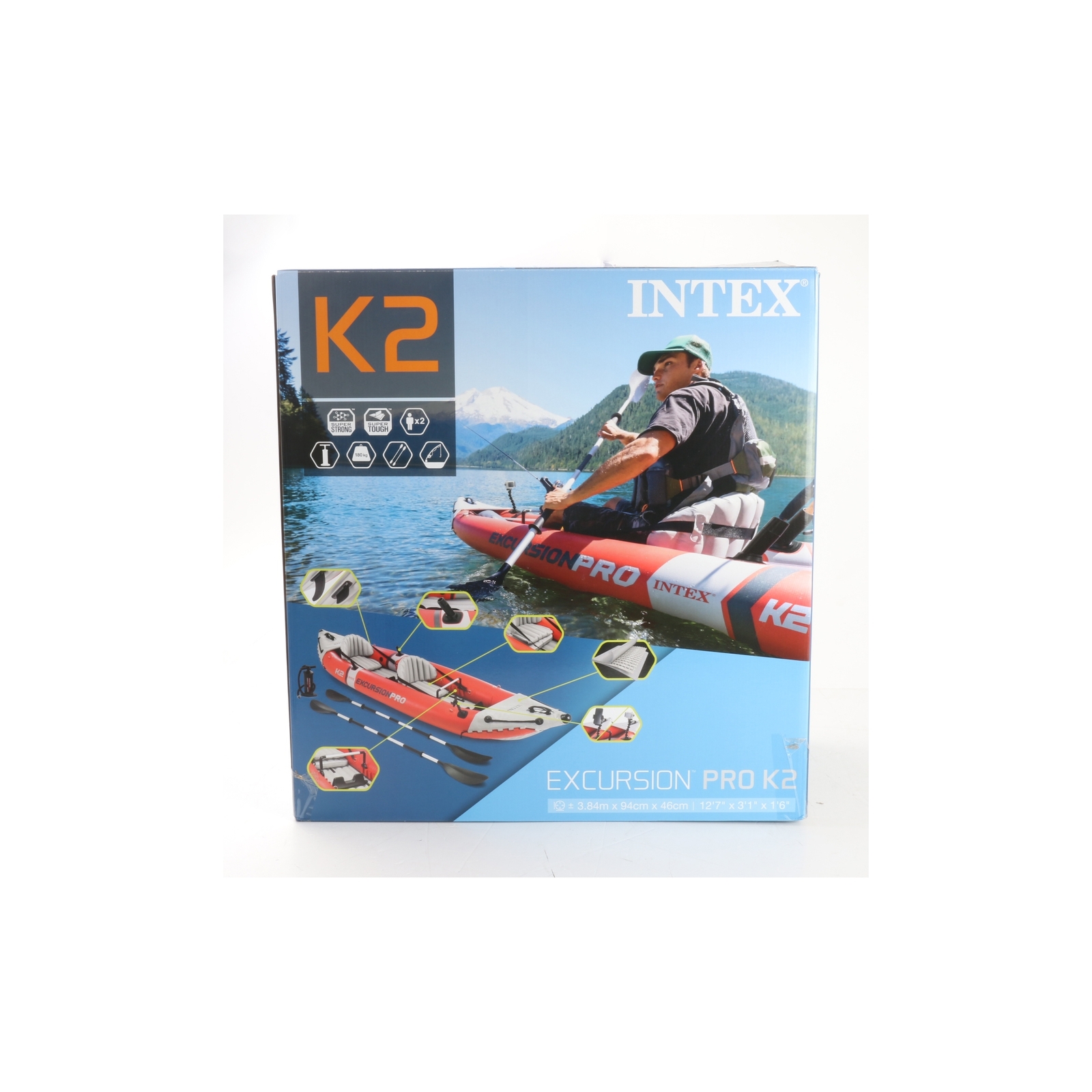 Intex Excursion Pro Kajak-Set Inkl. Paddel + Pumpe, 384X94Cm + Defekt (243054)