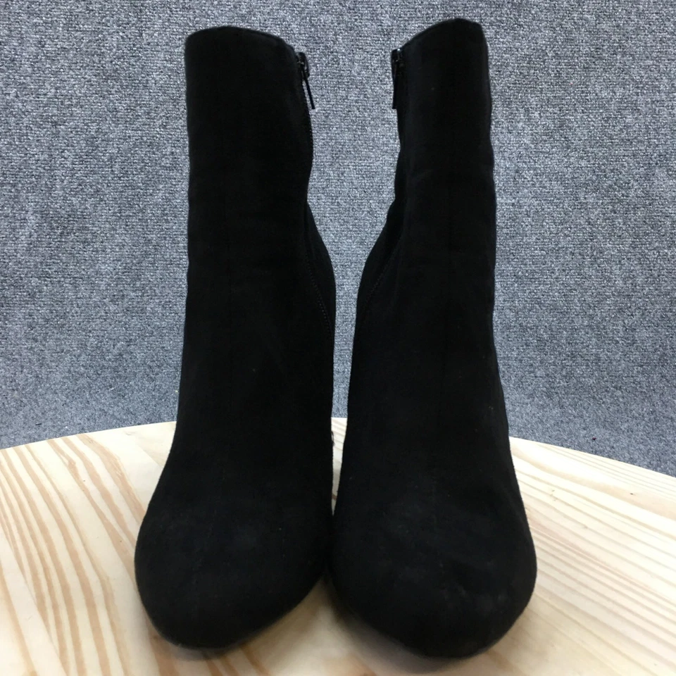 Wild Diva Botas Mujer 10 Botines Negro Imitación Cuero Tacón Estampado Rosa Foto 4 de 4