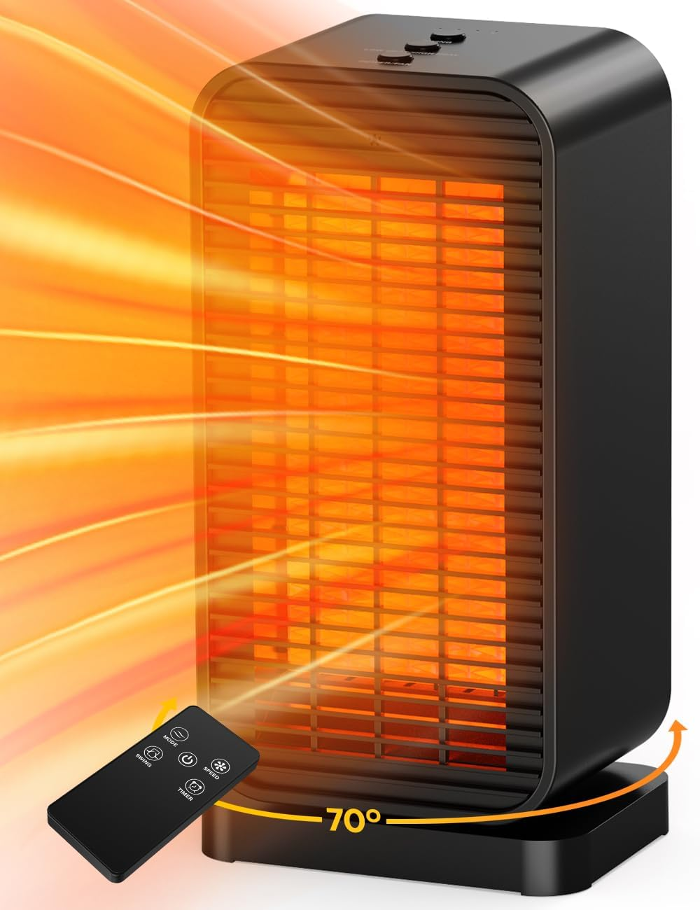 Space Heater, Portable Electric Heaters for Indoor Use with Thermostat, 3 Modes,-image