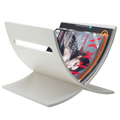 White Wooden Magazine Rack Book Holder Retro Design Coffee Table Organiser - Picture 3 of 12