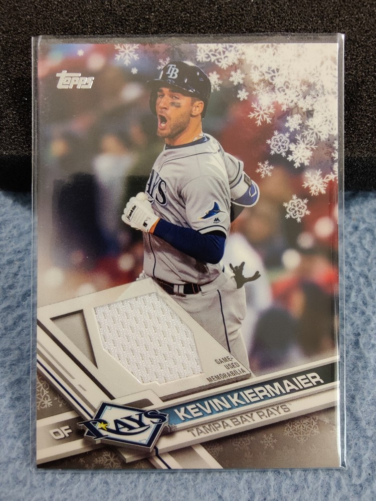 2017 TOPPS HOLIDAY WALMART RELIC KEVIN KIERMAIER GAME USED JERSEY TAMPA BAY RAYS