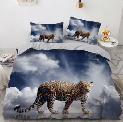3D Leopard Cloud ZHUA1390 Bed Pillowcases Quilt Duvet Cover Set Queen King Zoe