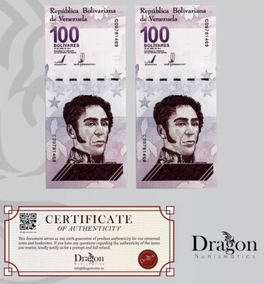 VENEZUELA 100 DIGITALES 2021 Qty 2 Pcs Cir 100 Million Bolivar USA SELLER  